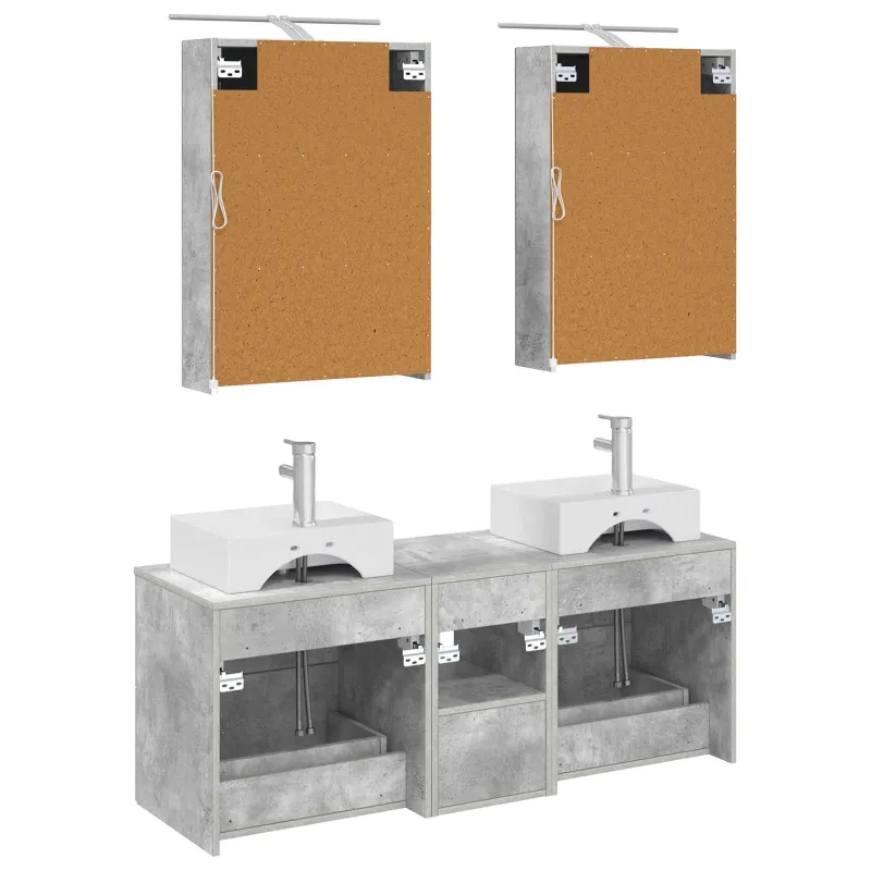 Vonios baldų rinkinys 5 pcs Betono pilka