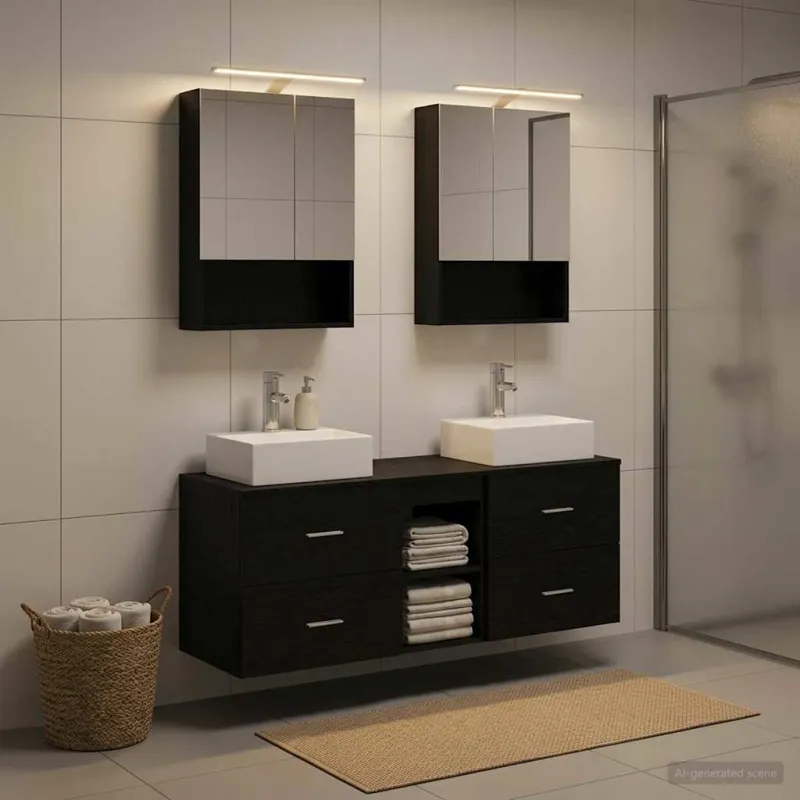 Vonios baldų rinkinys 5 pcs Juodojo ąžuolo