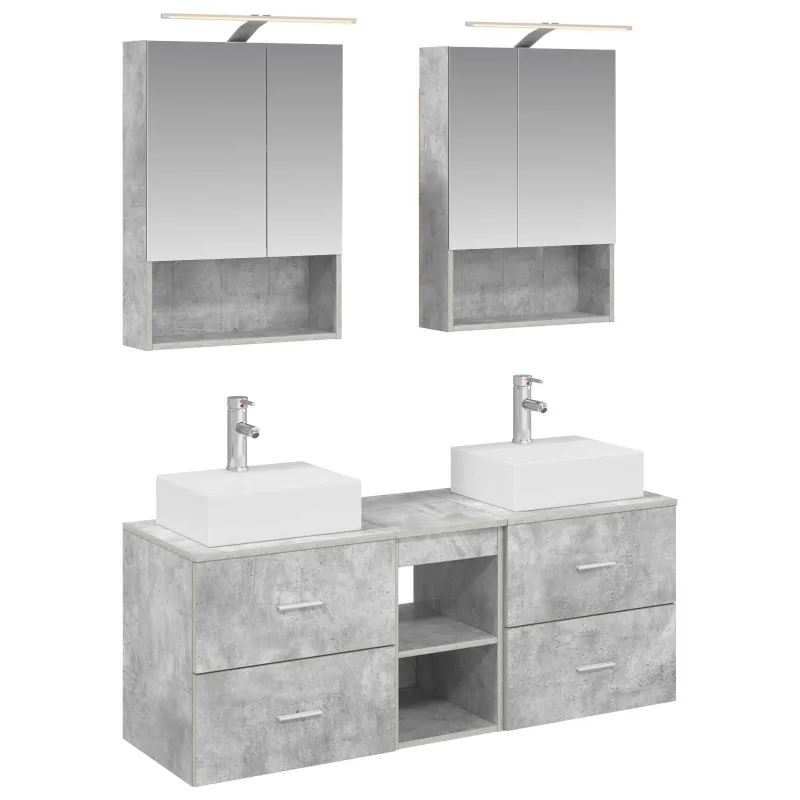 Vonios baldų rinkinys 5 pcs Betono pilka