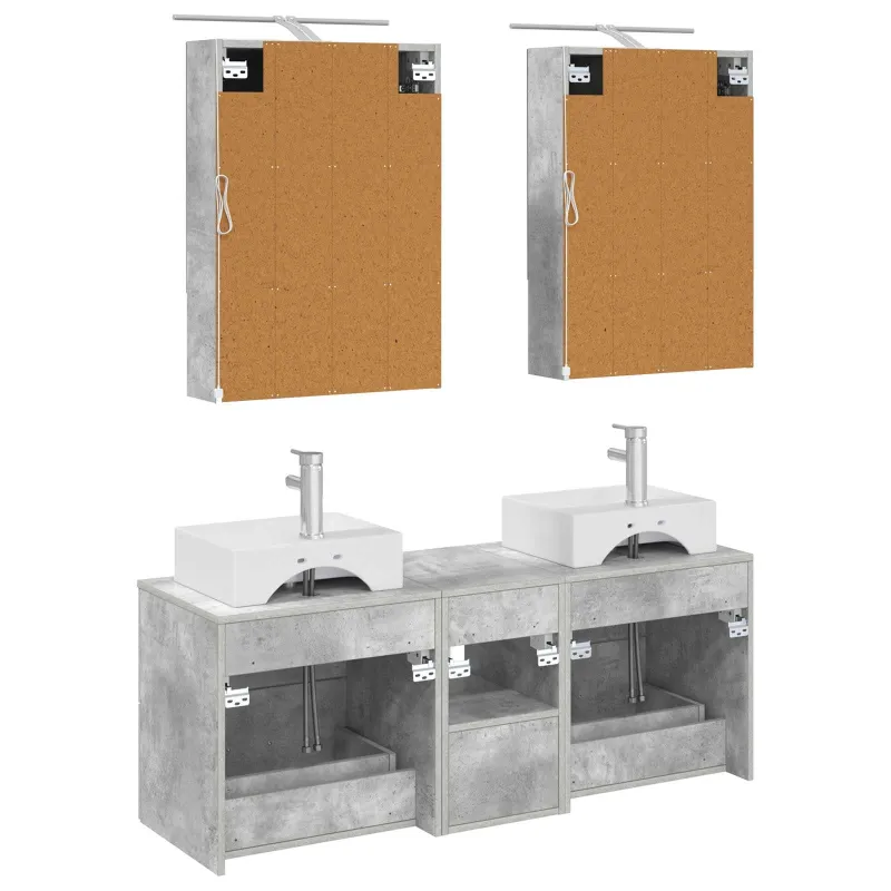 Vonios baldų rinkinys 5 pcs Betono pilka