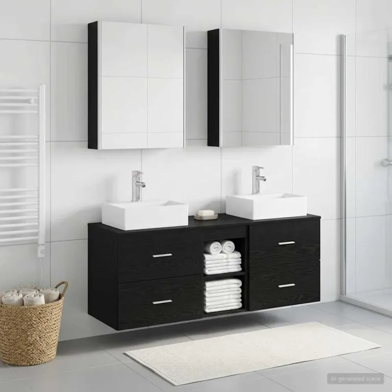 Vonios baldų rinkinys 5 pcs Juodojo ąžuolo