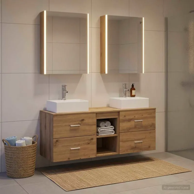 Vonios baldų rinkinys 5 pcs Artisano ąžuolo