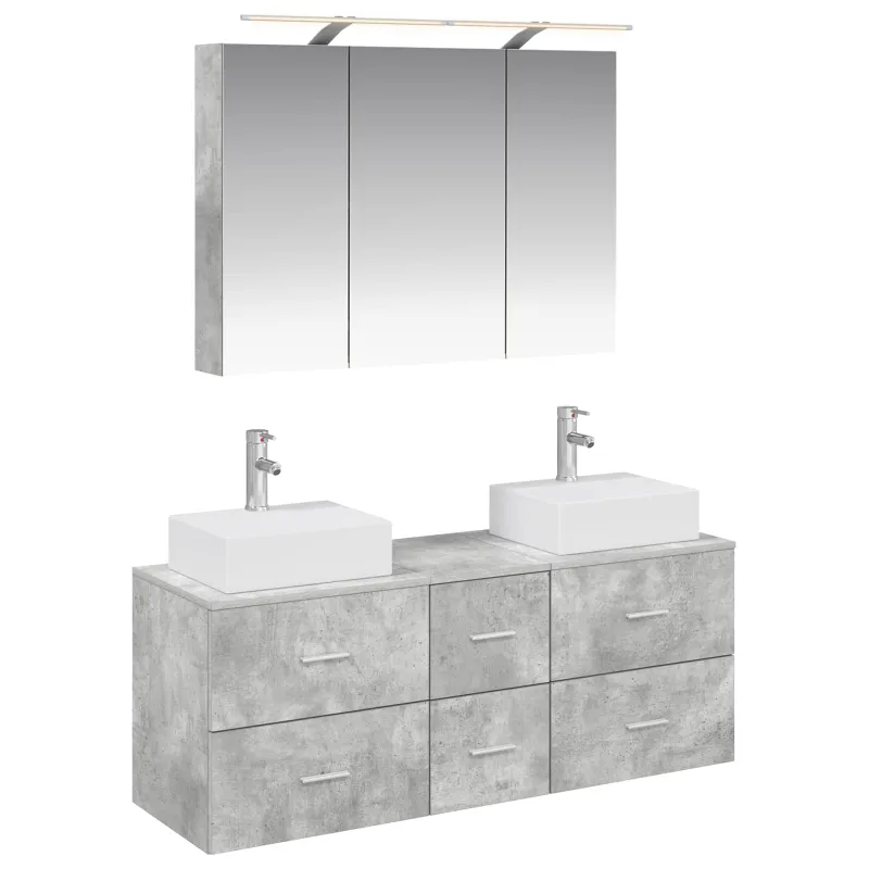Vonios baldų rinkinys 4 pcs Betono pilka