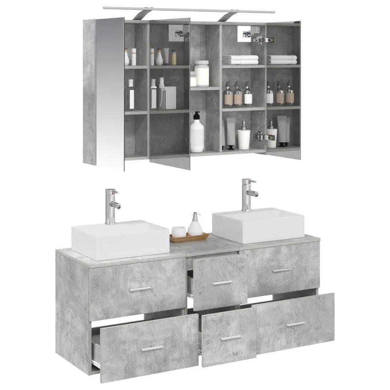 Vonios baldų rinkinys 4 pcs Betono pilka
