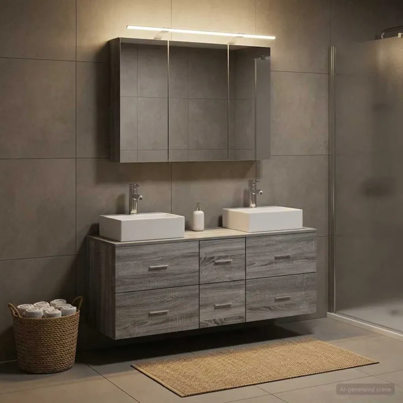 Vonios baldų rinkinys 4 pcs Pilka Sonoma
