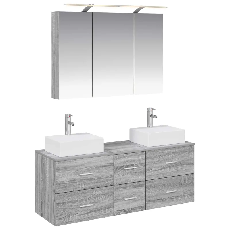Vonios baldų rinkinys 4 pcs Pilka Sonoma