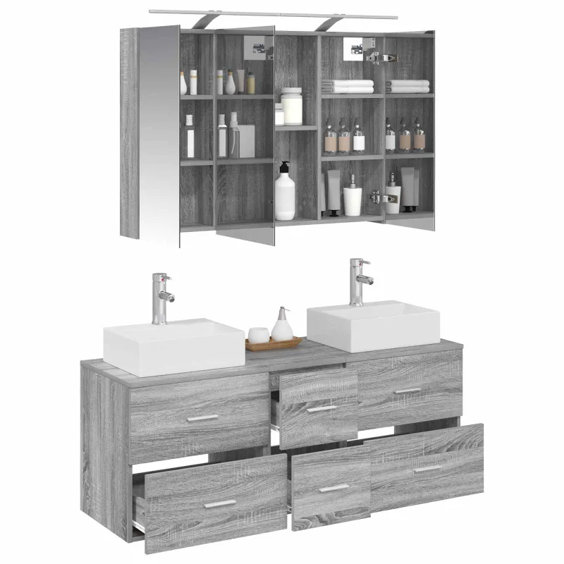 Vonios baldų rinkinys 4 pcs Pilka Sonoma