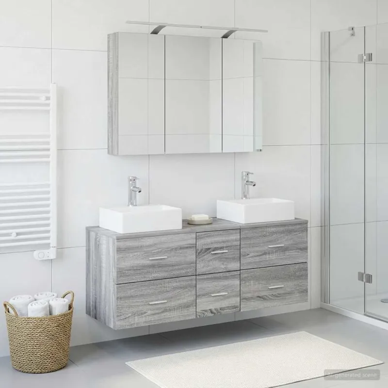 Vonios baldų rinkinys 4 pcs Pilka Sonoma
