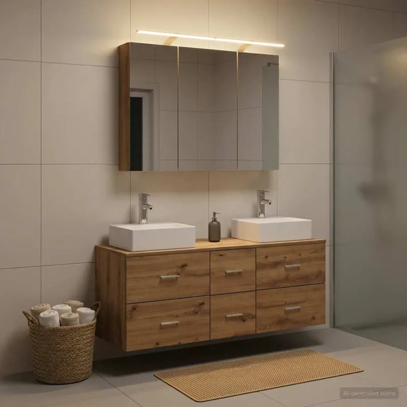 Vonios baldų rinkinys 4 pcs Artisano ąžuolo