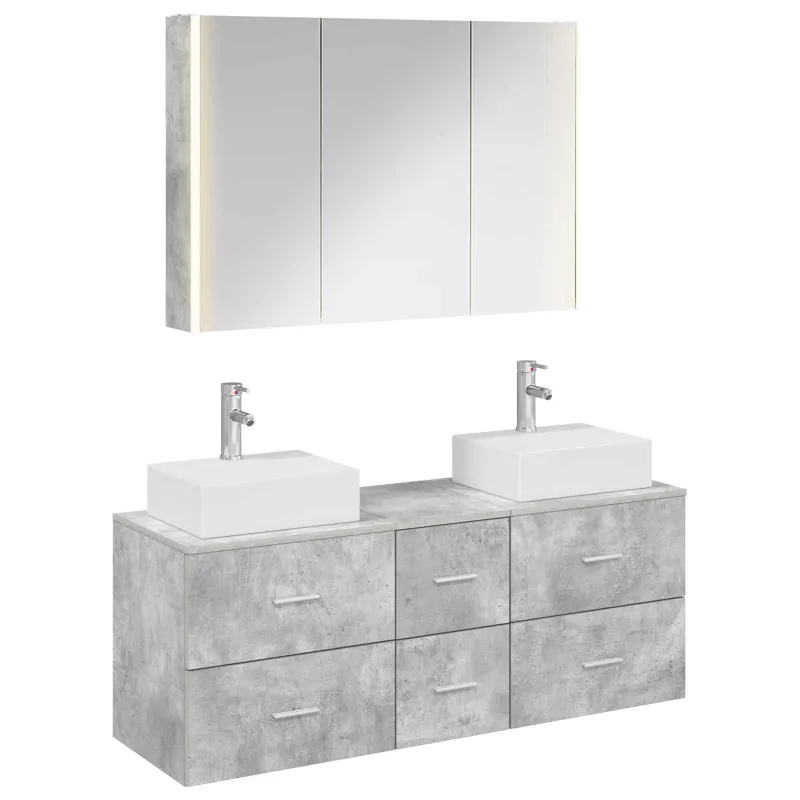 Vonios baldų rinkinys 4 pcs Betono pilka