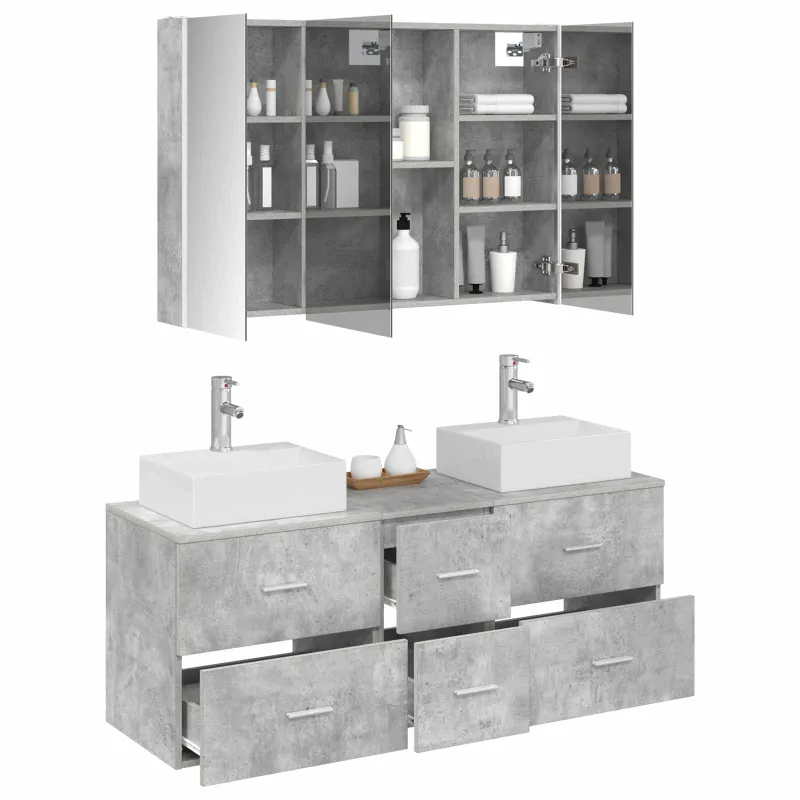 Vonios baldų rinkinys 4 pcs Betono pilka