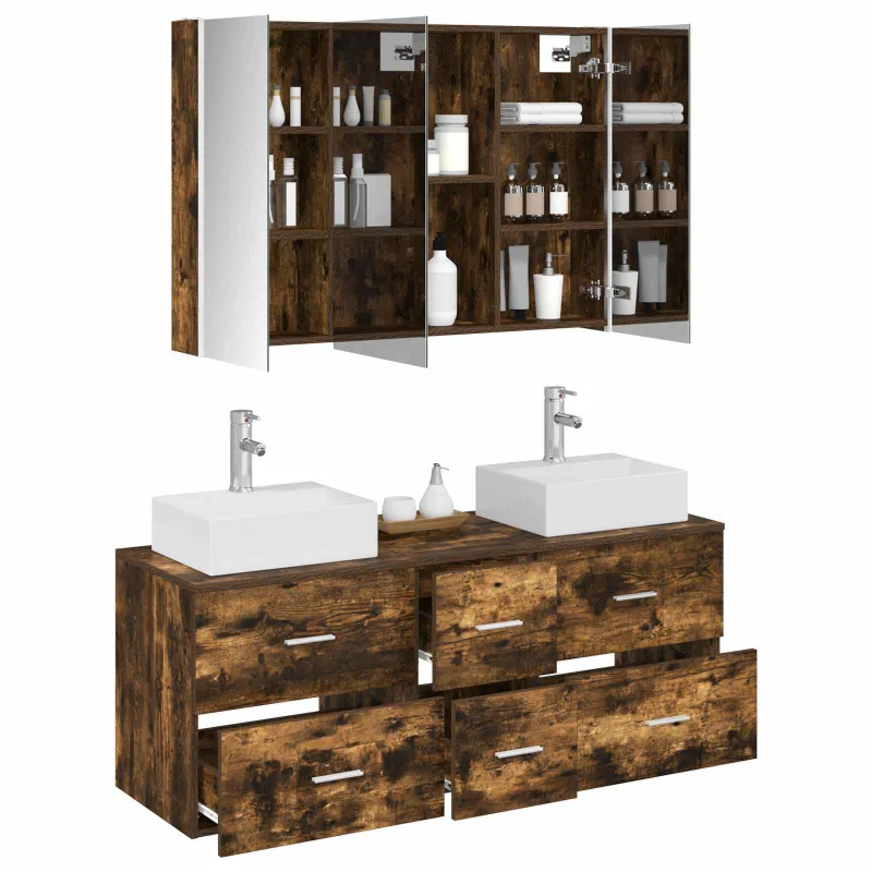 Vonios baldų rinkinys 4 pcs Dūminio ąžuolo