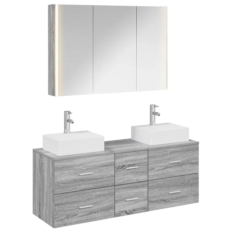 Vonios baldų rinkinys 4 pcs Pilka Sonoma