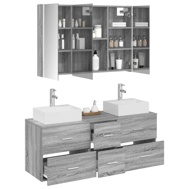 Vonios baldų rinkinys 4 pcs Pilka Sonoma