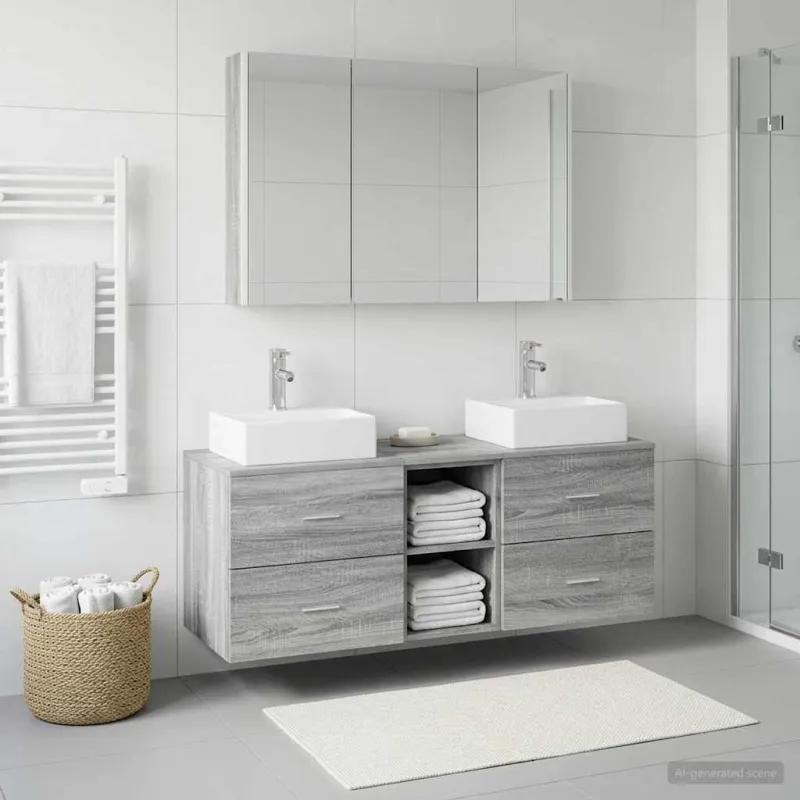 Vonios baldų rinkinys 4 pcs Pilka Sonoma