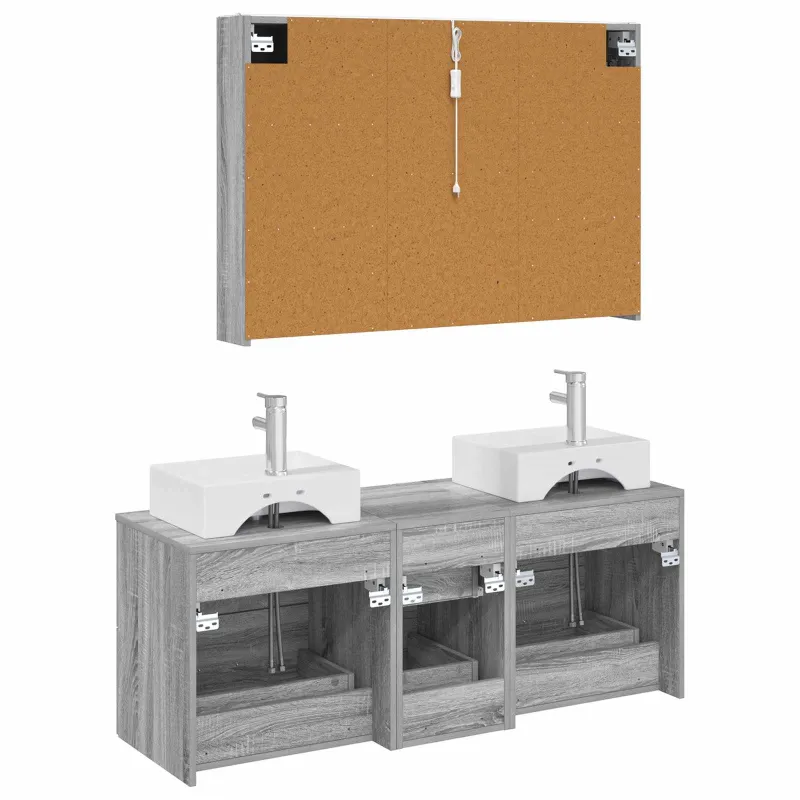 Vonios baldų rinkinys 4 pcs Pilka Sonoma