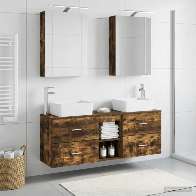 Vonios baldų rinkinys 5 pcs Dūminio ąžuolo