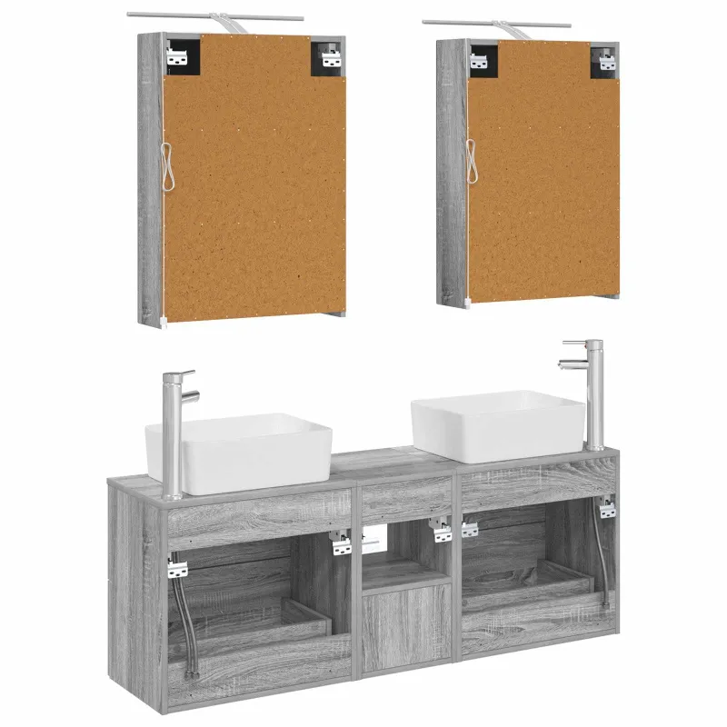 Vonios baldų rinkinys 5 pcs Pilka Sonoma
