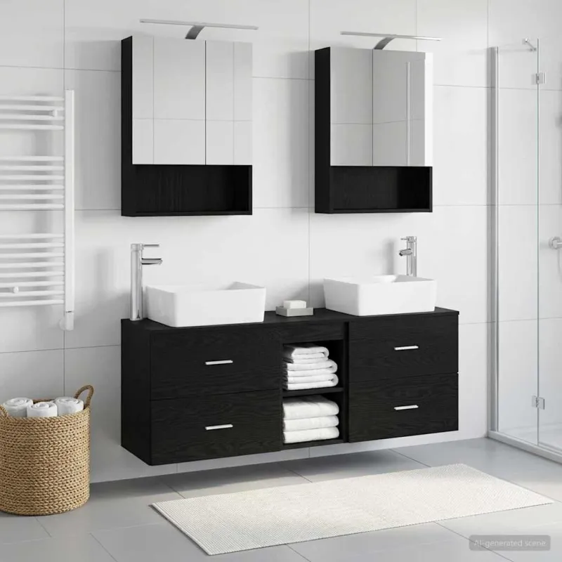Vonios baldų rinkinys 5 pcs Juodojo ąžuolo
