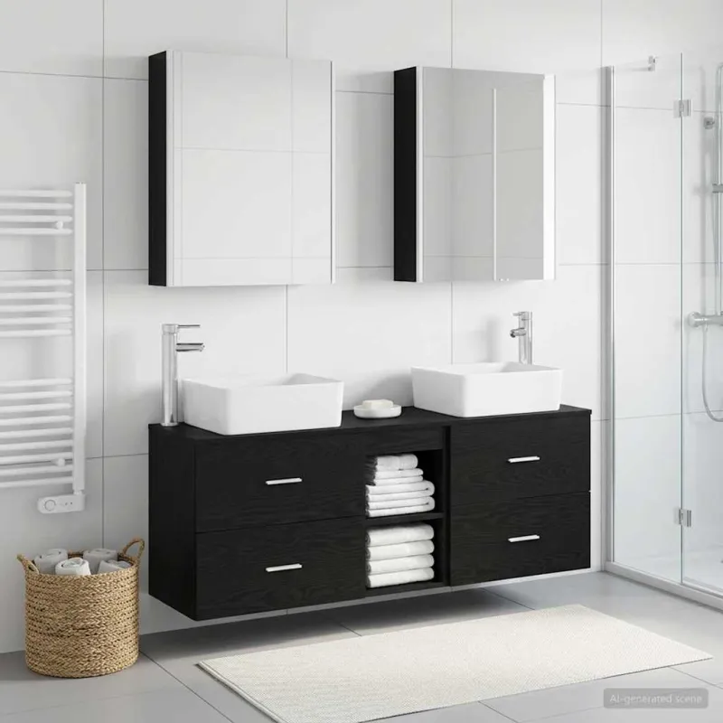 Vonios baldų rinkinys 5 pcs Juodojo ąžuolo