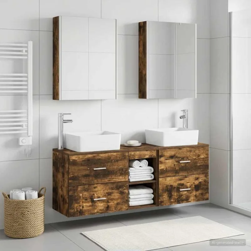 Vonios baldų rinkinys 5 pcs Dūminio ąžuolo