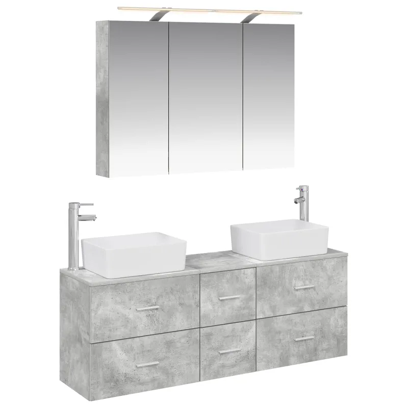 Vonios baldų rinkinys 4 pcs Betono pilka