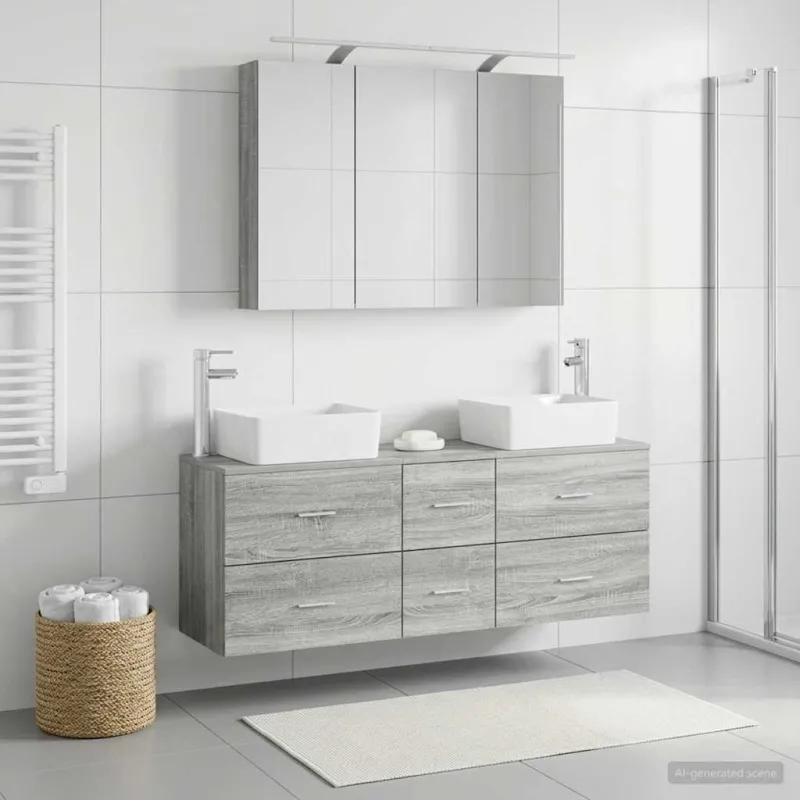 Vonios baldų rinkinys 4 pcs Pilka Sonoma