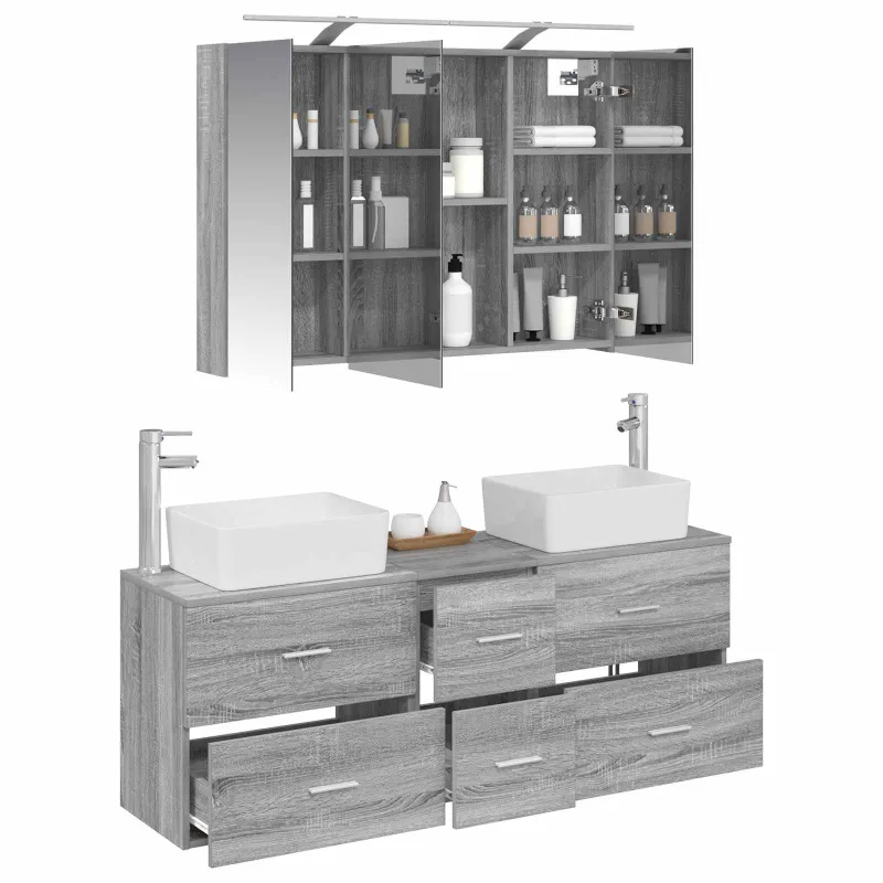 Vonios baldų rinkinys 4 pcs Pilka Sonoma