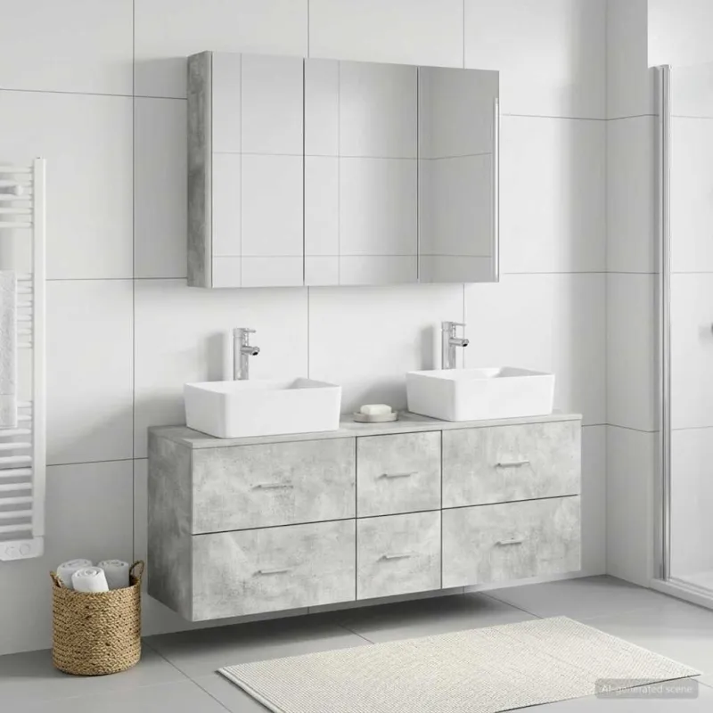Vonios baldų rinkinys 4 pcs Betono pilka
