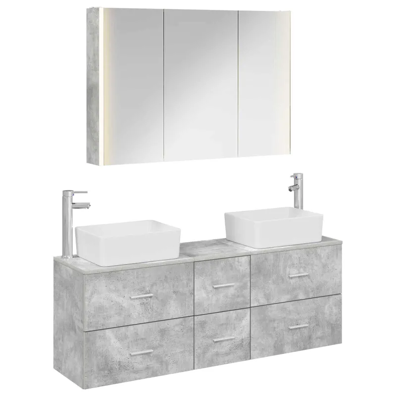 Vonios baldų rinkinys 4 pcs Betono pilka