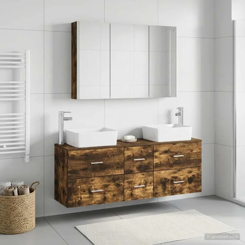 Vonios baldų rinkinys 4 pcs Dūminio ąžuolo