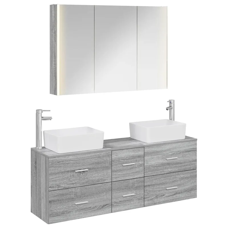 Vonios baldų rinkinys 4 pcs Pilka Sonoma