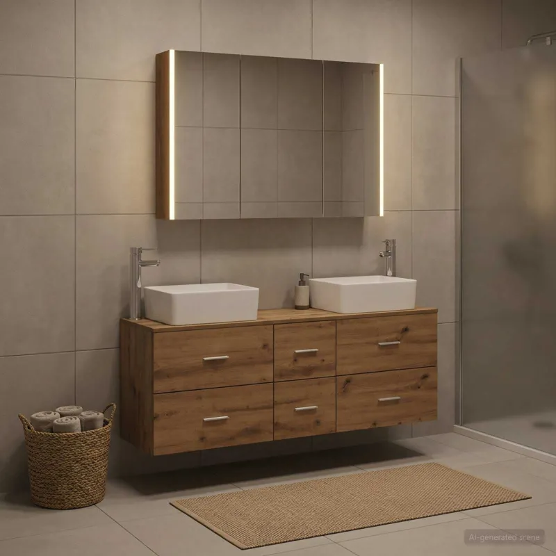 Vonios baldų rinkinys 4 pcs Artisano ąžuolo