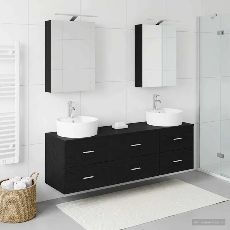 Vonios baldų rinkinys 5 pcs Juodojo ąžuolo