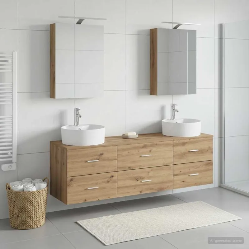 Vonios baldų rinkinys 5 pcs Artisano ąžuolo