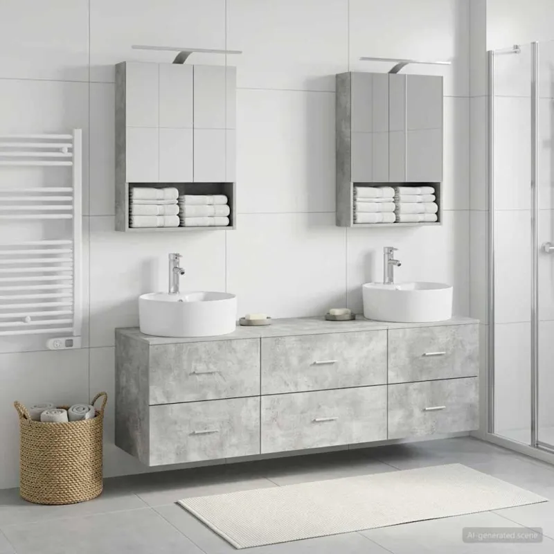 Vonios baldų rinkinys 5 pcs Betono pilka
