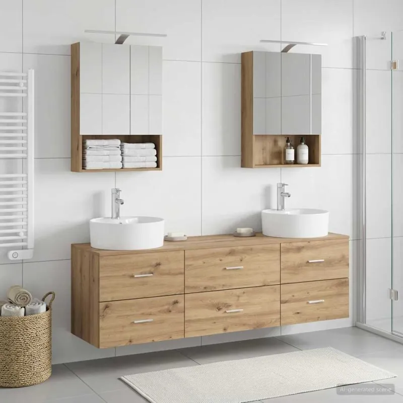 Vonios baldų rinkinys 5 pcs Artisano ąžuolo