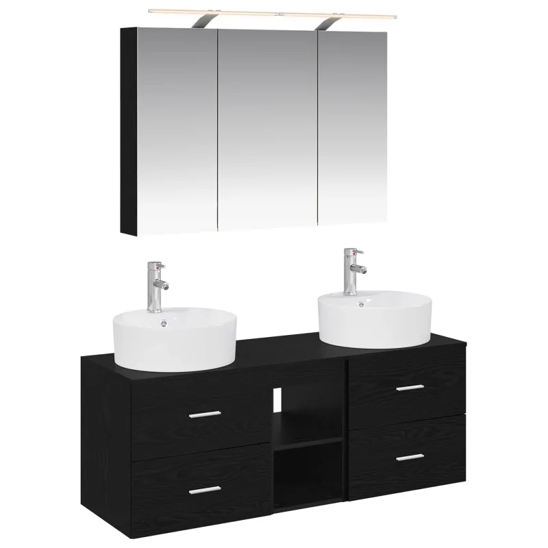 Vonios baldų rinkinys 4 pcs Juodojo ąžuolo
