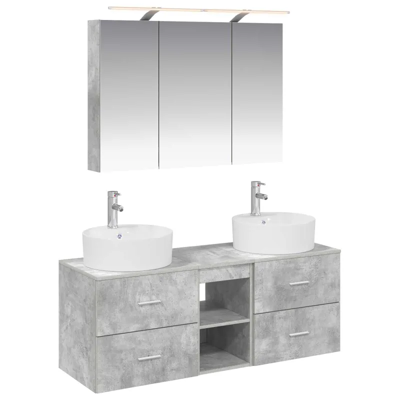 Vonios baldų rinkinys 4 pcs Betono pilka