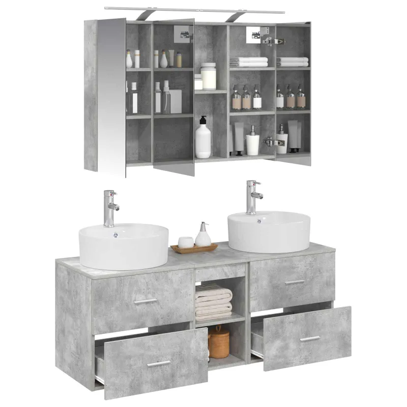 Vonios baldų rinkinys 4 pcs Betono pilka