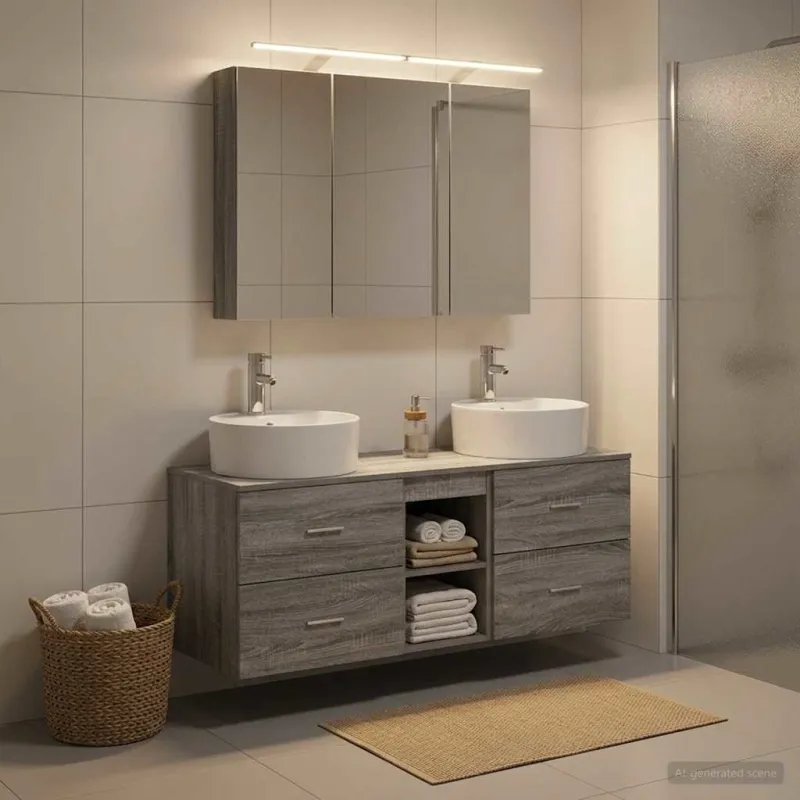 Vonios baldų rinkinys 4 pcs Pilka Sonoma