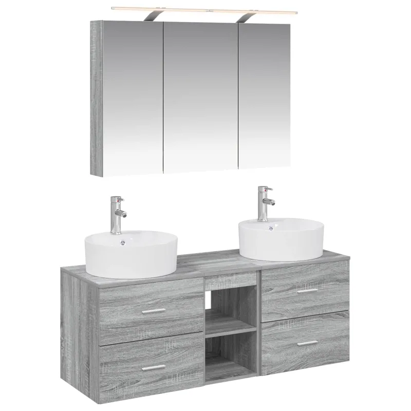 Vonios baldų rinkinys 4 pcs Pilka Sonoma