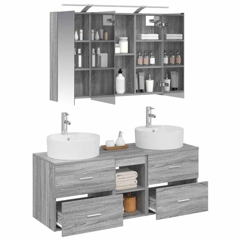 Vonios baldų rinkinys 4 pcs Pilka Sonoma