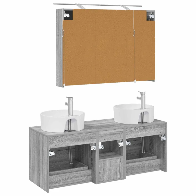 Vonios baldų rinkinys 4 pcs Pilka Sonoma