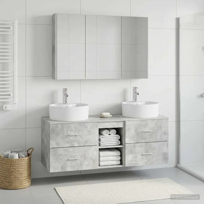 Vonios baldų rinkinys 4 pcs Betono pilka