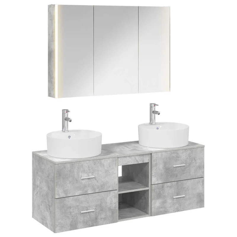 Vonios baldų rinkinys 4 pcs Betono pilka