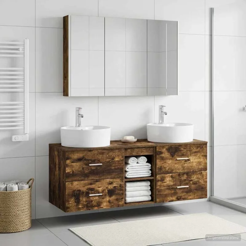 Vonios baldų rinkinys 4 pcs Dūminio ąžuolo