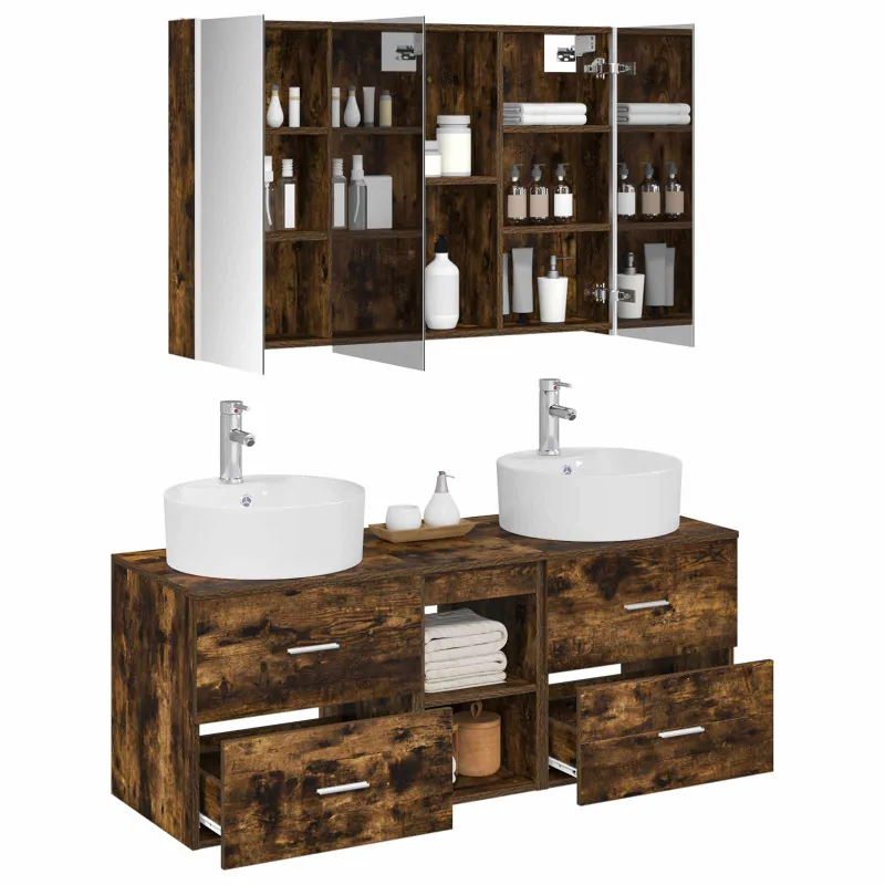 Vonios baldų rinkinys 4 pcs Dūminio ąžuolo