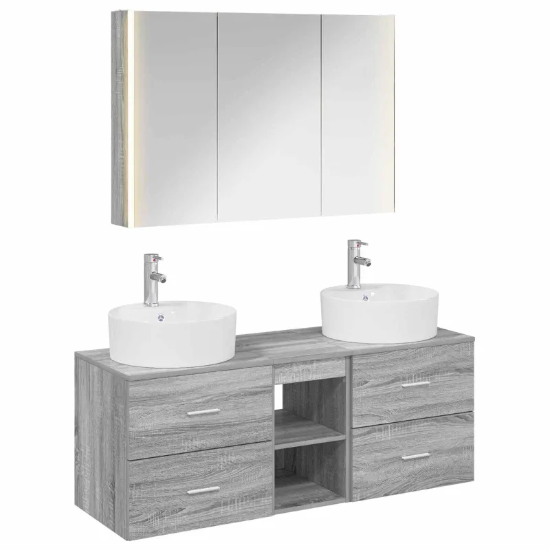 Vonios baldų rinkinys 4 pcs Pilka Sonoma