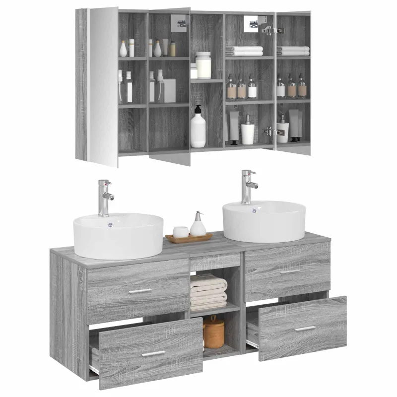 Vonios baldų rinkinys 4 pcs Pilka Sonoma